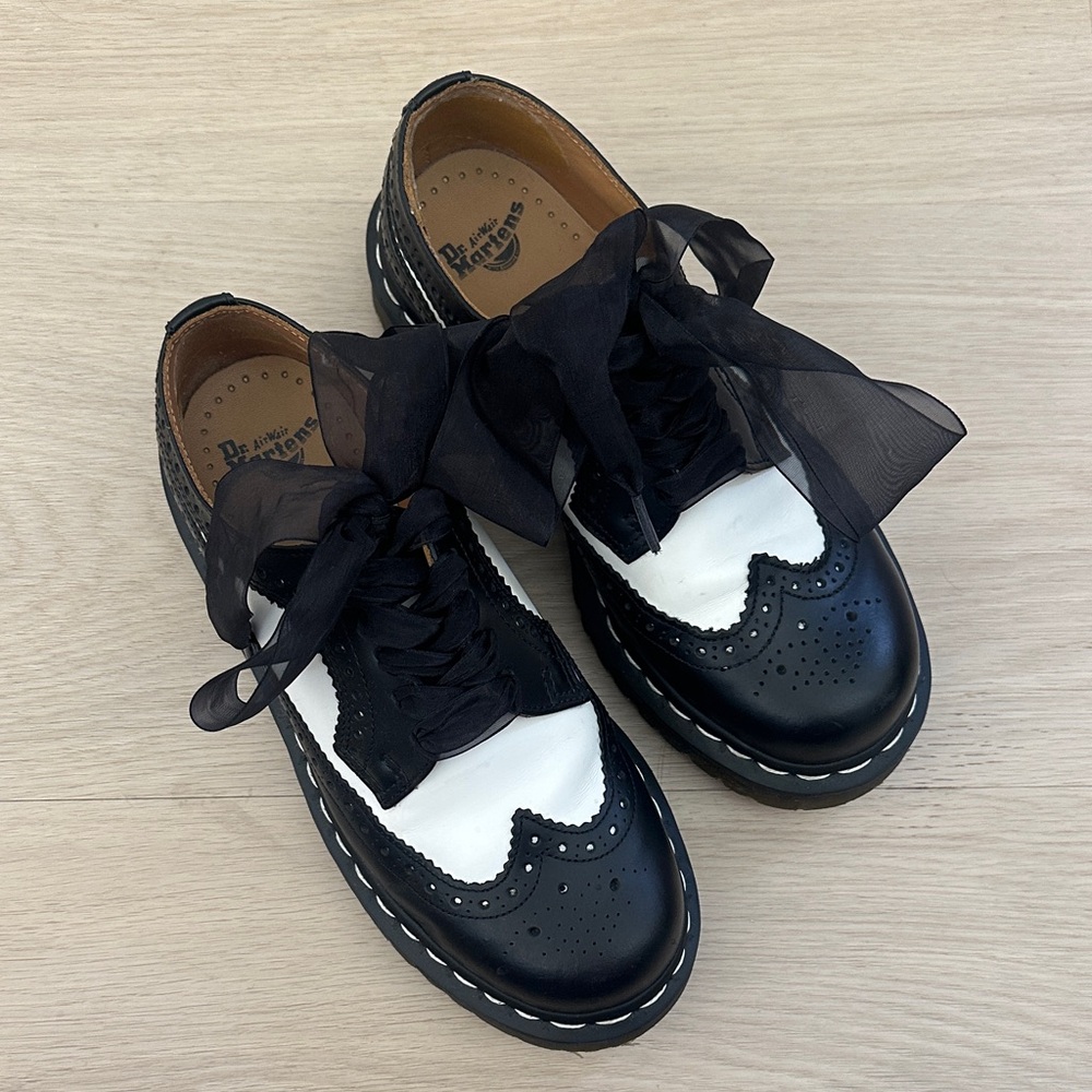Dr. Martens Black and White Oxford Shoes